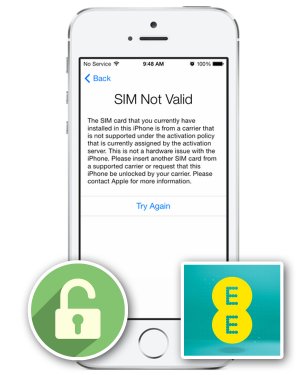 EE Apple iPhone Unlock 4, 4S, 5, 5C, 5S, 6, 6S, 7